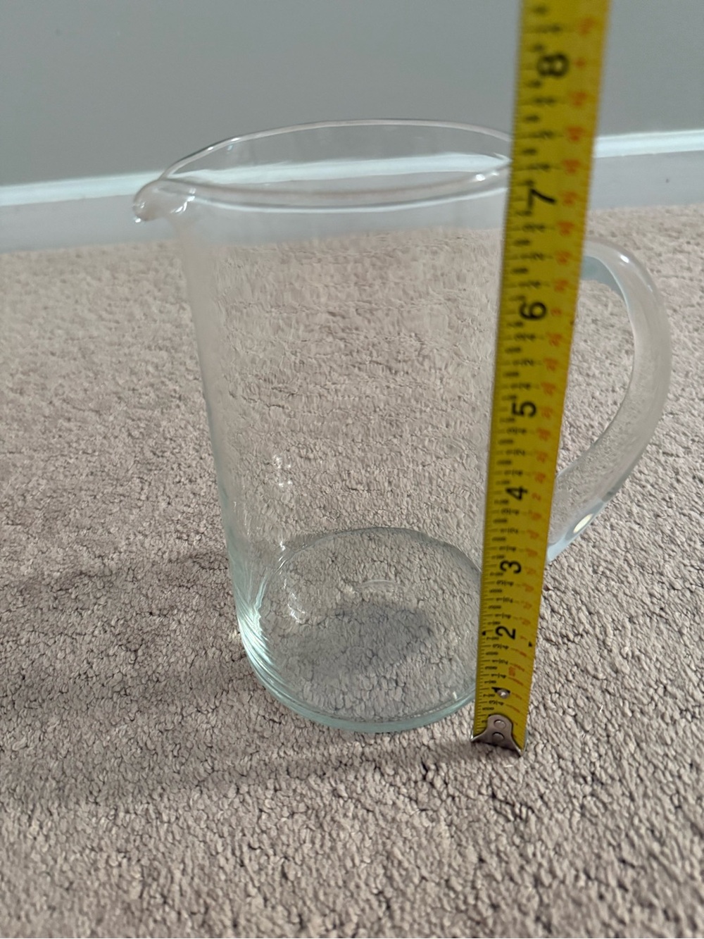 Clear Glass Pitcher with Handle - Picture 4 of 7